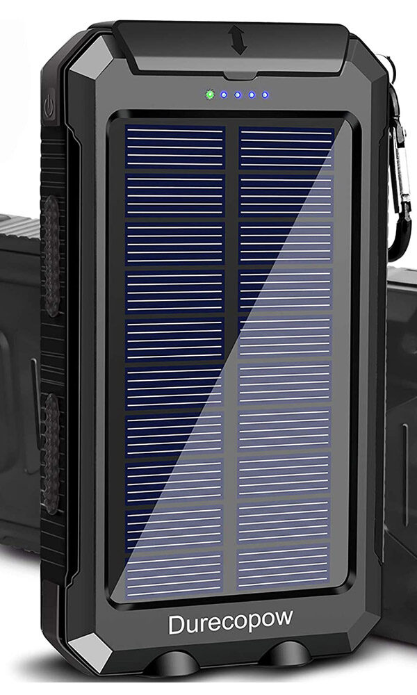 Durecopow Solar Charger, 20000mAh Portable Outdoor Waterproof Solar Power Bank